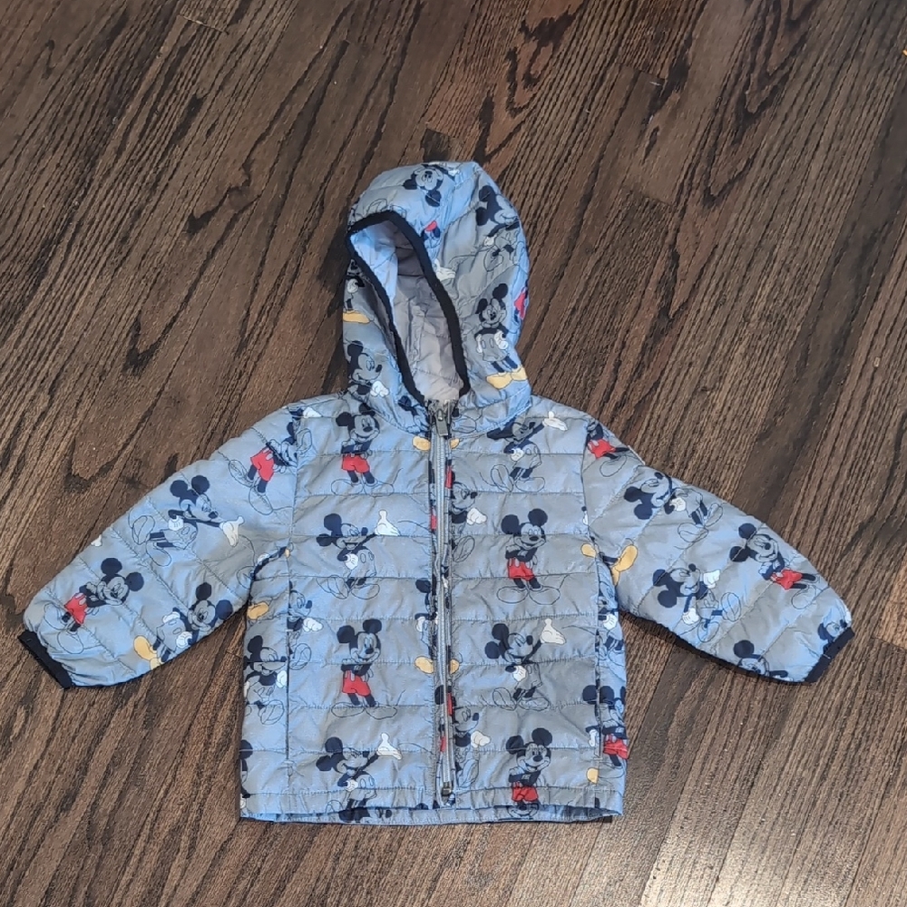 Gap 2T Mickey Mouse Light Puffer Jacket